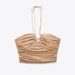 Zara Satin Effect Halter Top